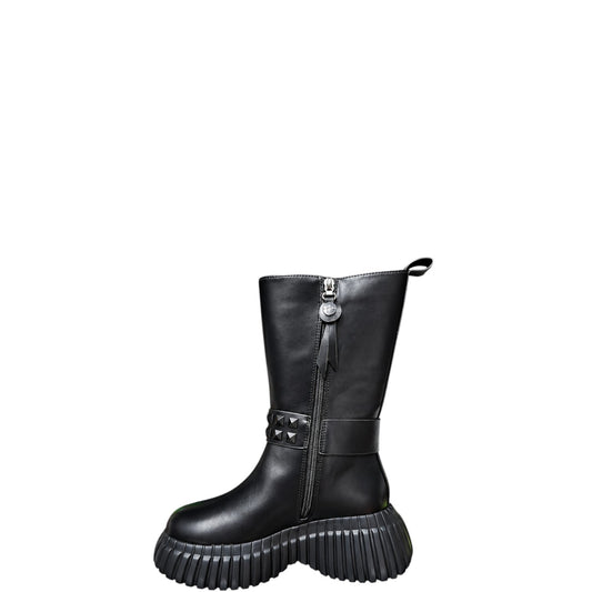 Stivali donna "Braccialini" B70 Collezione Autunno/Inverno con borchie - Nero