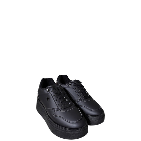 Sneakers donna "Braccialini" BC100 Collezione Autunno/Inverno con retro borchie - Nero