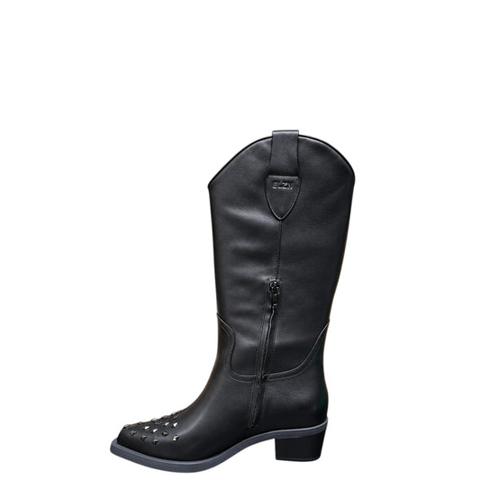 Stivali Texani donna "Elvio Zanon" EA1104X Collezione Autunno/Inverno con borchie - Nero