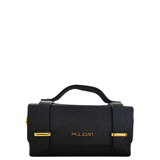 Borsa donna a mano e tracolla "Pulicati" CE 350 Collezione Autunno/Inverno - Nero
