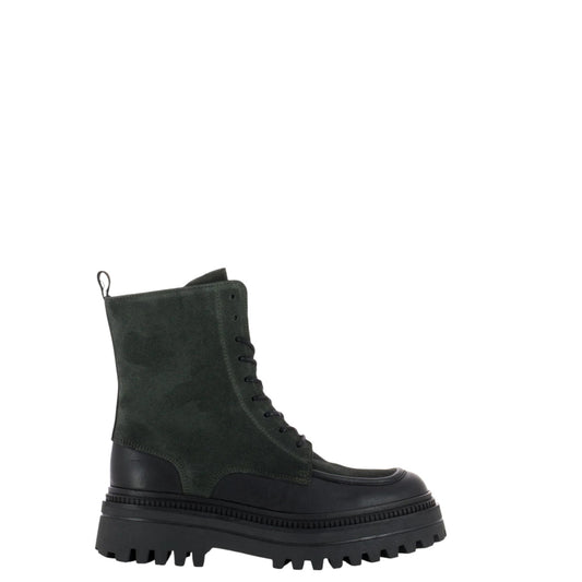 Anfibi donna "Elvio Zanon" ET0201X Collezione Autunno/Inverno 2025/2026 - Nero e Verde Foresta