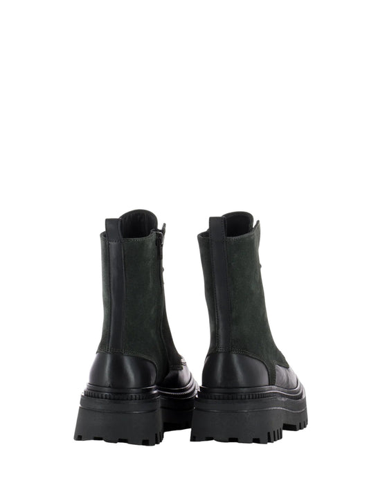 Anfibi donna "Elvio Zanon" ET0201X Collezione Autunno/Inverno 2025/2026 - Nero e Verde Foresta