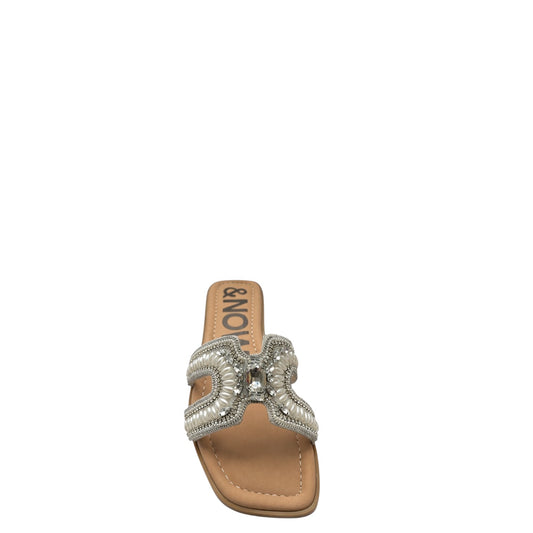 Ciabattine donna "Menbur" 25323 Collezione Primavera/Estate 2026 con pietre  - Argento