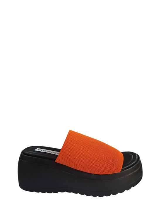 Ciabatte donna "Steve Madden" SCRUNCHY Collezione Primavera/Estate - Arancione e nero