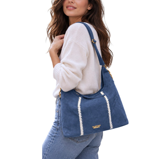 Borsa donna a spalla e tracolla "Valentino Creations" VC529 Collezione Autunno/Inverno - Blu Avio