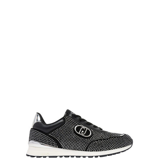 Sneakers donna "Liu Jo" Maxi Wonder Low 01 Collezione Autunno/Inverno - Nero e Argento