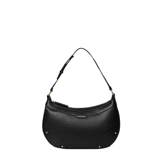 Borsa a spalla donna "Pulicati" CE 13882 Collezione Autunno/Inverno con miniborchie - Nero