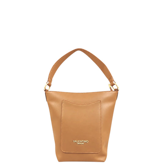 Borsa donna a spalla e tracolla "Valentino Creations" VC603 Collezione Autunno/Inverno a secchiello- Caramello