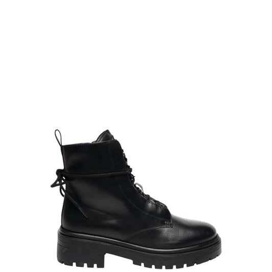 Anfibi donna "Apepazza" F4COMBAT59/LEA Collezione Autunno/Inverno con linguetta decorata - Nero