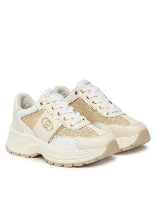 Sneakers donna "Liu Jo" Eva 02* Collezione Primavera/Estate 2026  - Bianco e crema