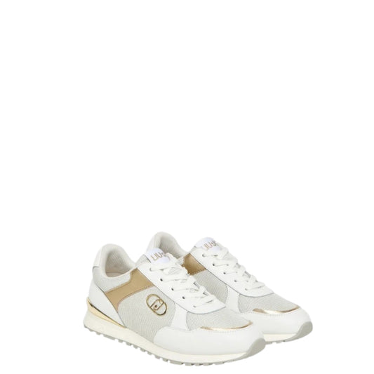 Sneakers donna "Liu Jo" Maxi Wonder Low 01 Collezione Primavera/Estate 2026 - Bianco e oro