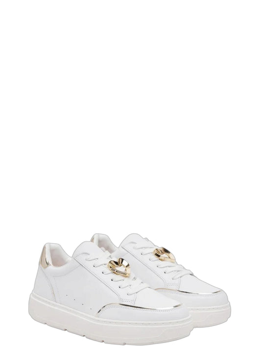 Sneakers donna "Love Moschino" JA15214G1MIA610A Collezione Autunno/inverno - Bianco e oro