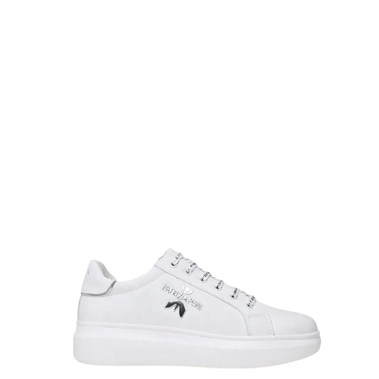 Sneakers donna "Patrizia Pepe" PPJ210 Collezione Primavera/Estate 2026 - Bianco e Platino