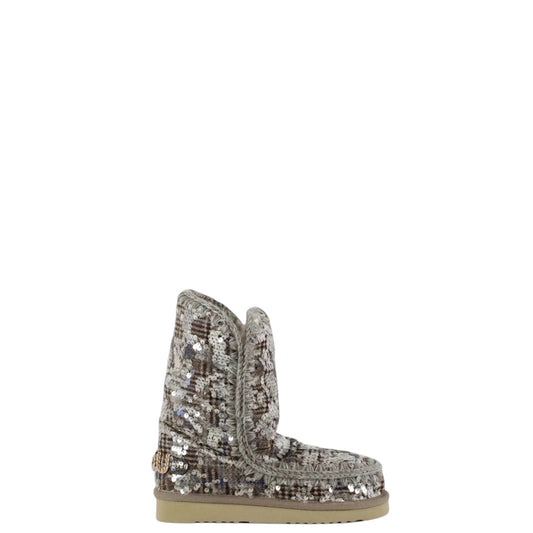 Stivaletti donna "Mou" MU.FW101030K Collezione Autunno/Inverno con paillettes - Grigio tartan