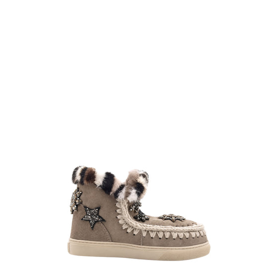 Stivaletti donna "Mou" MU.FW111006A Collezione Autunno/Inverno con applicazioni - Tortora Multi