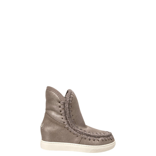 Stivaletti donna "Mou" Inner Wedge Sneaker Collezione Autunno/Inverno laminato con rialzo - Tortora