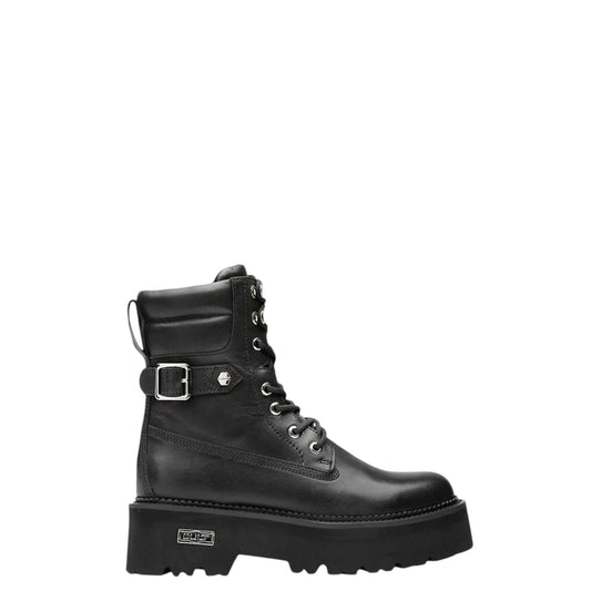 Anfibi donna "Cult" CLW464100 Collezione Autunno/Inverno con fibbia - Nero e Argento