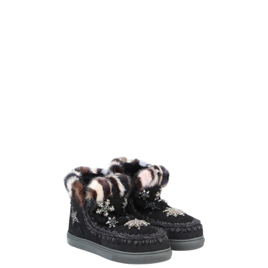 Stivaletti donna "Mou" MU.FW111006A Collezione Autunno/Inverno con applicazioni - Nero Multi