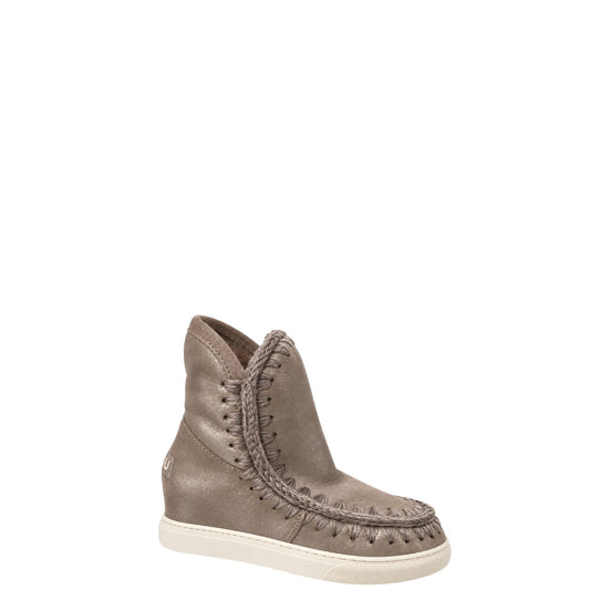Stivaletti donna "Mou" Inner Wedge Sneaker Collezione Autunno/Inverno laminato con rialzo - Tortora