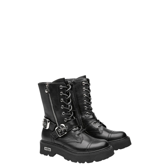 Anfibi donna "Cult" CLW458500 Collezione Autunno/Inverno multi fibbie - Nero