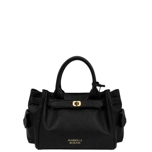Borsa donna a mano "Mariella Burani" MB016# Collezione Autunno/Inverno con tracolla e mini pochette - Nero