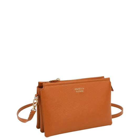 Pochette a mano donna "Mariella Burani" MB025# Collezione Autunno/Inverno con tracolla - Cuoio