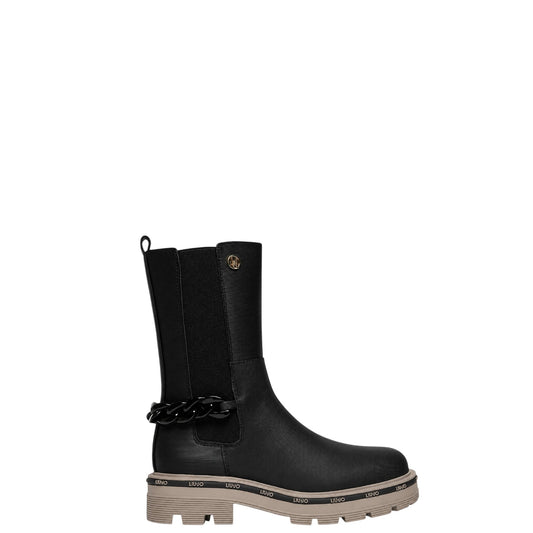 Stivaletti donna "Liu-Jo" TAYLOR628 Collezione Autunno/Inverno con catena - Nero e tortora