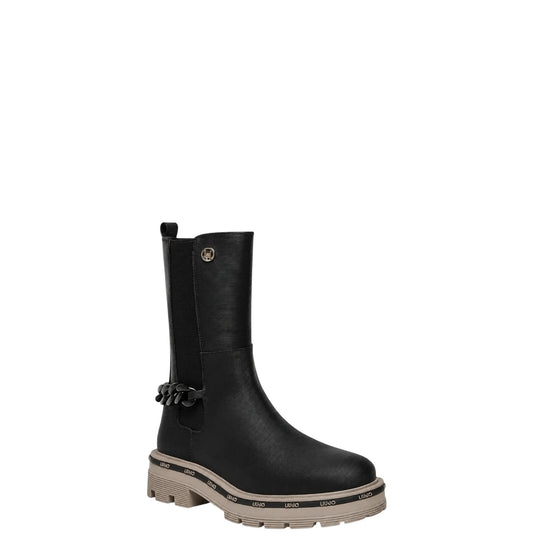 Stivaletti donna "Liu-Jo" TAYLOR628 Collezione Autunno/Inverno con catena - Nero e tortora
