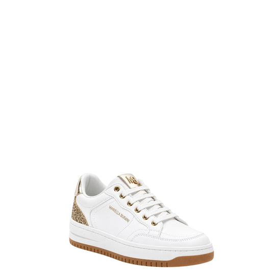 Sneakers donna "Mariella Burani" 51772 Collezione Autunno/Inverno con glitter - Bianco e platino