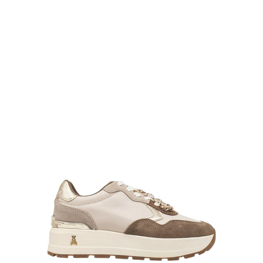 Sneakers donna "Patrizia Pepe" PPJ918 Collezione Autunno/Inverno con charms - Fango e Tortora