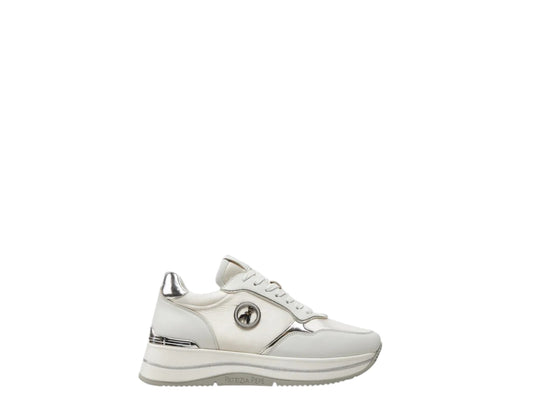 Sneakers donna "Patrizia Pepe" PPJ268 Collezione Primavera/Estate 2026 - Bianco e argento
