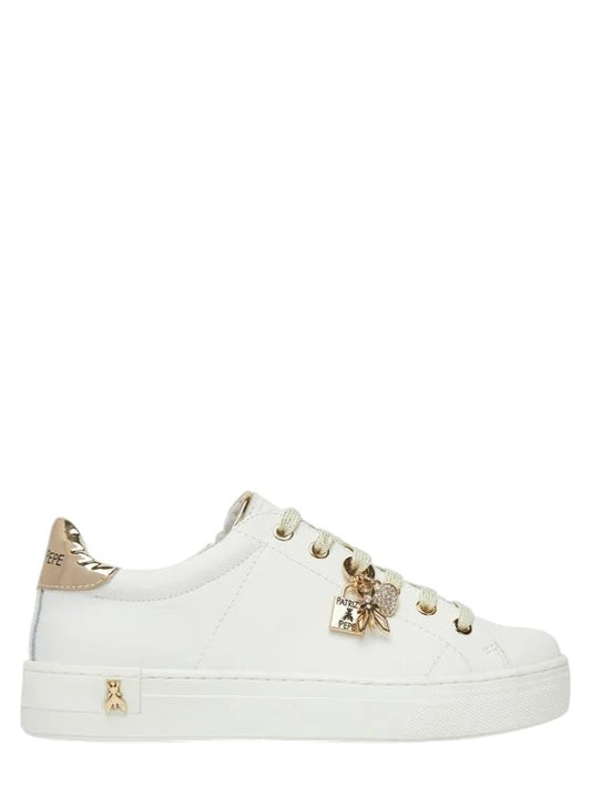 Sneakers donna "Patrizia Pepe" PPJ300 Collezione Primavera/Estate 2026 - Bianco e oro