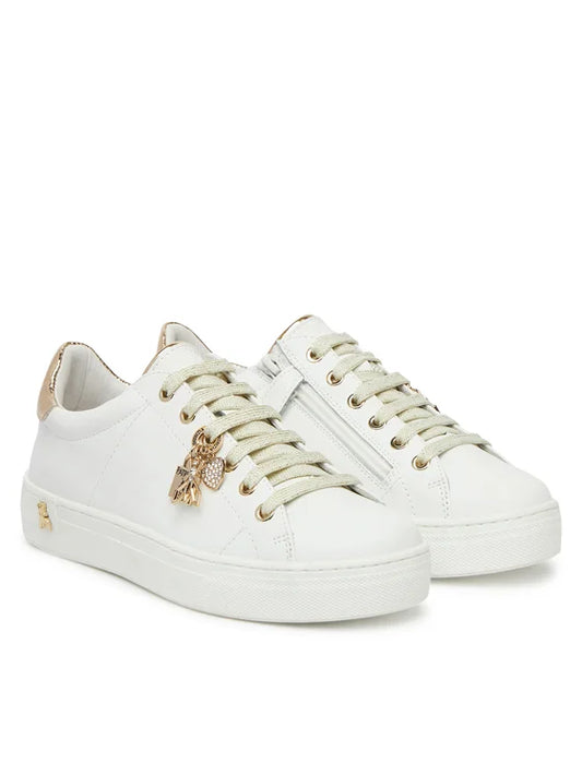 Sneakers donna "Patrizia Pepe" PPJ300 Collezione Primavera/Estate 2026 - Bianco e oro