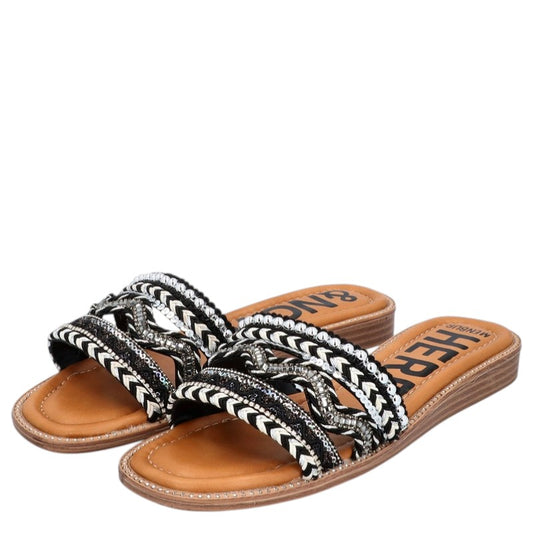 Ciabatte donna "Menbur" 25322 Collezione Primavera/Estate 2026 - Nero Multi