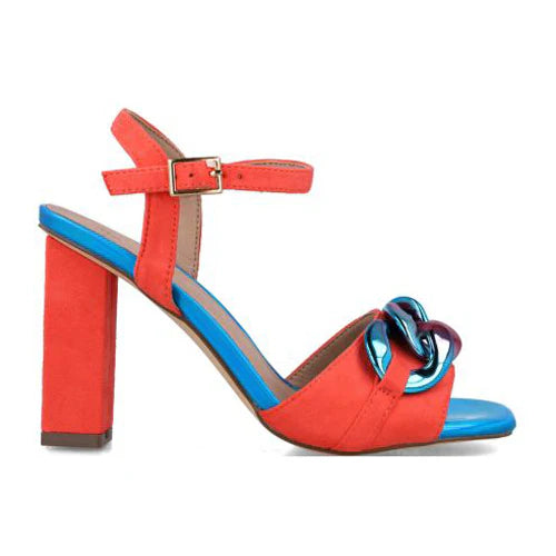 Sandali donna "Menbur" 23998* Collezione Primavera/Estate 2026 - Corallo e Azzurro