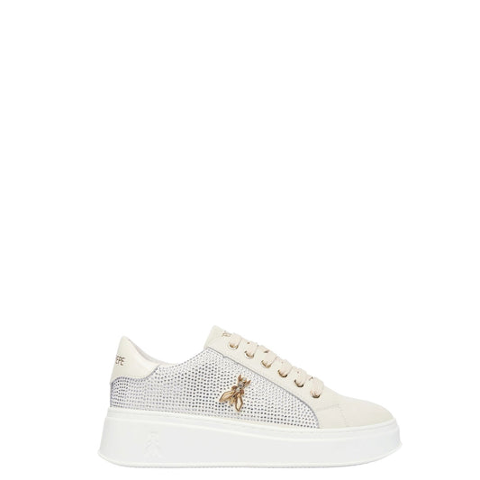 Sneakers donna "Patrizia Pepe" PPJ904 Collezione Autunno/Inverno con brillantini - Crema