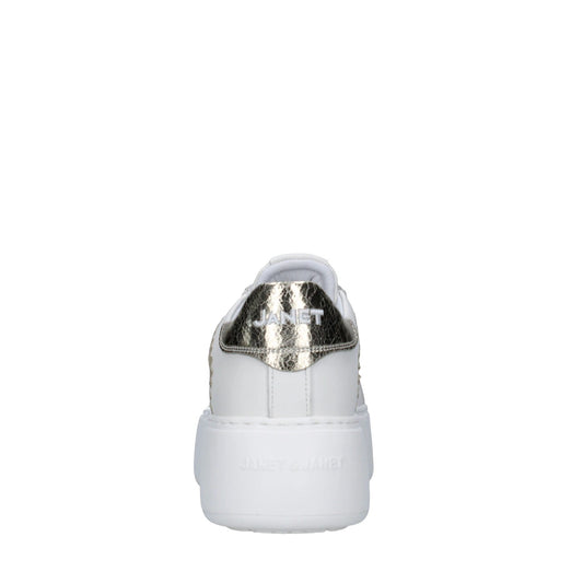 Sneakers donna "Janet & Janet" J-002 Collezione Primavera/Estate 2026 - Bianco e Oro