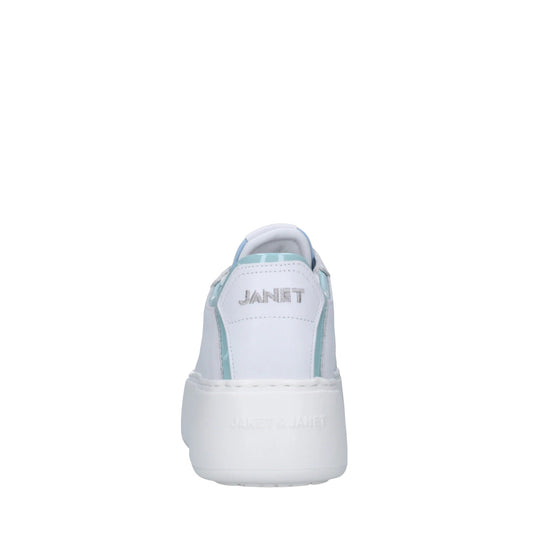 Sneakers donna "Janet & Janet" J-004 Collezione  Primavera/Estate 2026 - Bianco e Azzurro