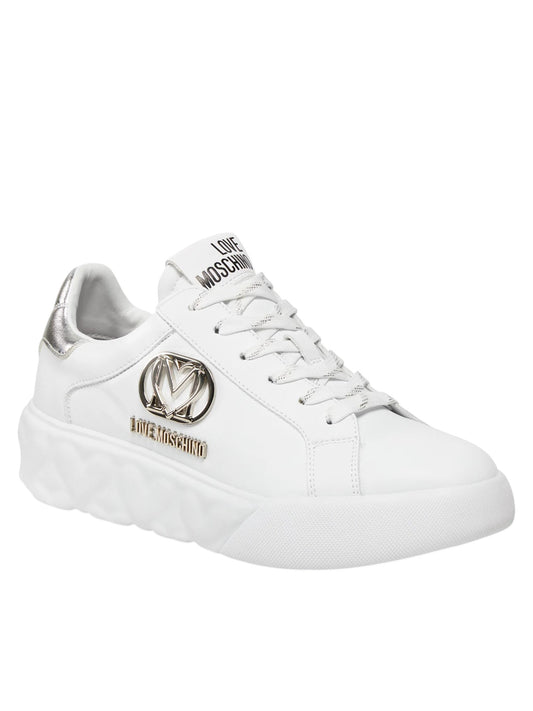 Sneakers donna "Love Moschino" JA15914G0HIA210B Collezione Primavera/Estate 2026 - Bianco e Argento