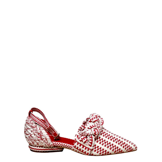 Ballerine donna "Antolina" BEATA.002 Collezione Primavera/Estate 2026 - Panna e Rosso