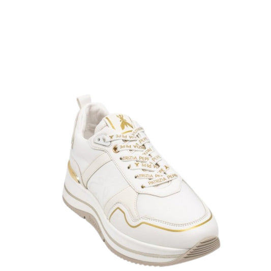 Sneakers donna "Patrizia Pepe" PPJ270 Collezione Primavera/Estate 2026 - Bianco e Platino
