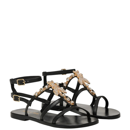 Sandali donna "Patrizia Pepe" PPJ329 Collezione Primavera/Estate 2026 - Nero e Platino