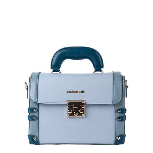 Borsa donna a mano e tracolla "Dubeliè" Andromeda CS02 Collezione Primavera/Estate 2026 - Carta da zucchero e Petrolio