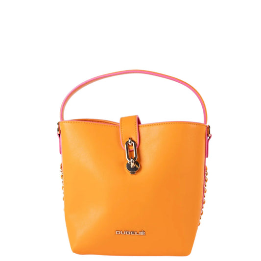 Borsa donna a mano e tracolla "Dubeliè" Maite CS-30 Collezione Primavera/Estate 2026 - Arancione e Fucsia