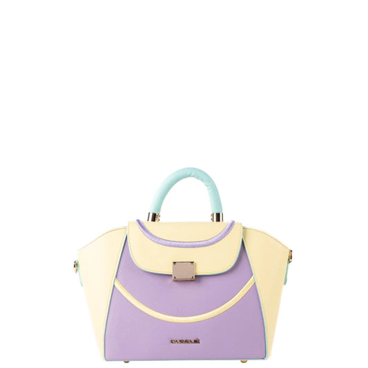 Borsa a mano donna "Dubeliè" Ginevra CS18 Collezione Primavera/Estate 2026 con tracolla - Lilla e Giallo