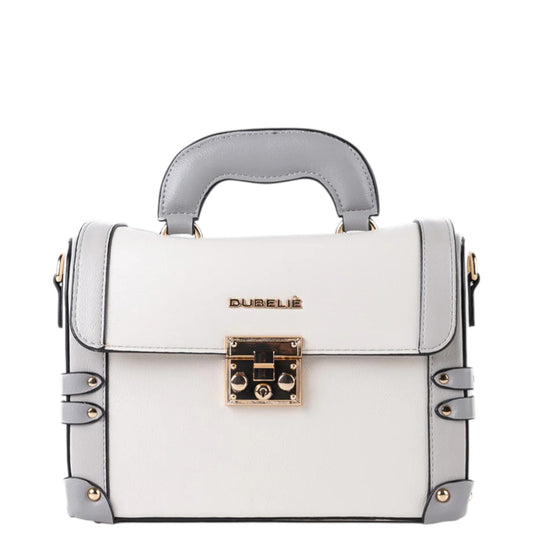 Borsa donna a mano e tracolla "Dubeliè" Andromeda CS02 Collezione Primavera/Estate 2026 - Bianco Perla e Grigio