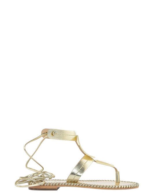 Sandali indrafito donna "Janet&Janet" J-260 Collezione Primavera/Estate 2026 con lacci - Platino Multi