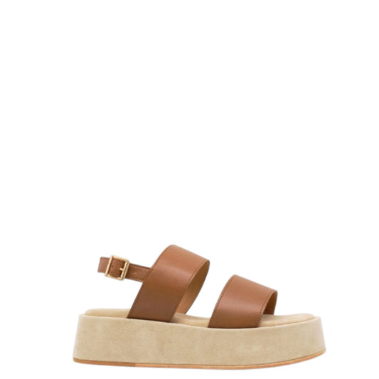 Sandali donna "Janet&Janet" J-121 Collezione Primavera/Estate 2026 suede e pelle - Cuoio e sabbia