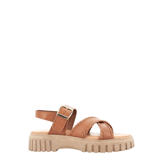 Sandali donna "Janet&Janet" J-133 Collezione Primavera/Estate 2026 - Cuoio e Sabbia