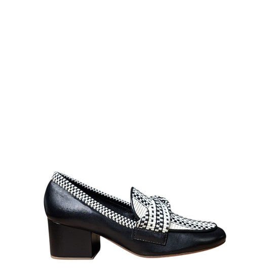 Mocassini con tacco donna "Antolina Paris" GENEVA.081 Collezione Autunno/Inverno 2025/2026 - Nero e Bianco